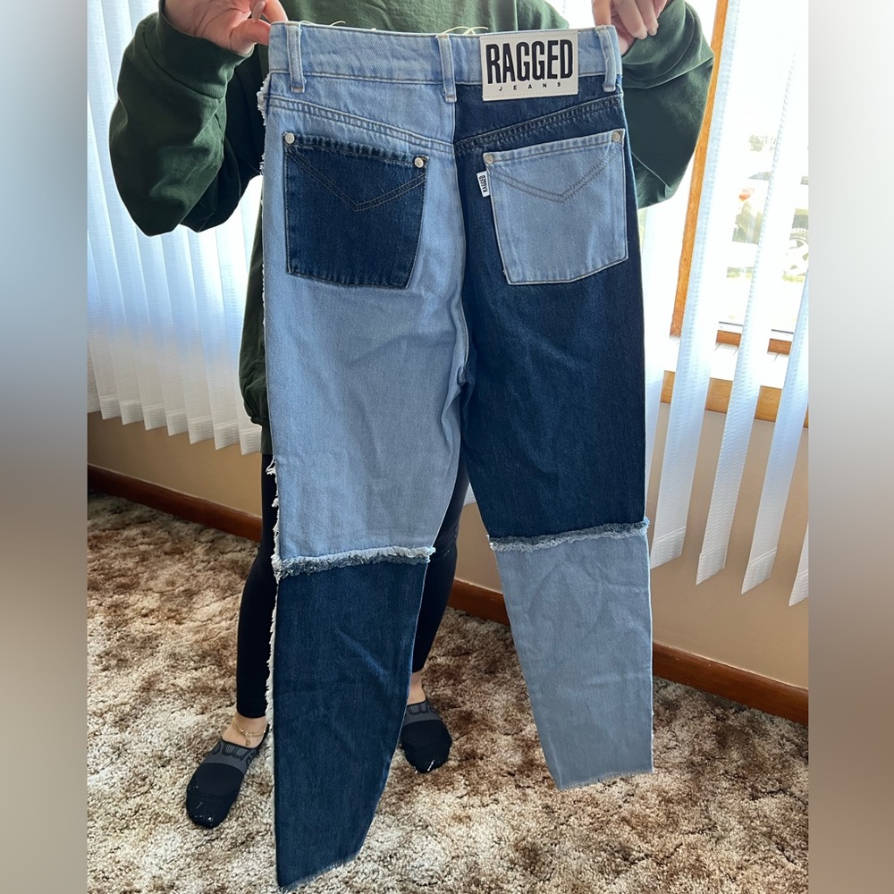 Ragged Priest Equilibrium Patchwork Denim Mom Jea… - image 2